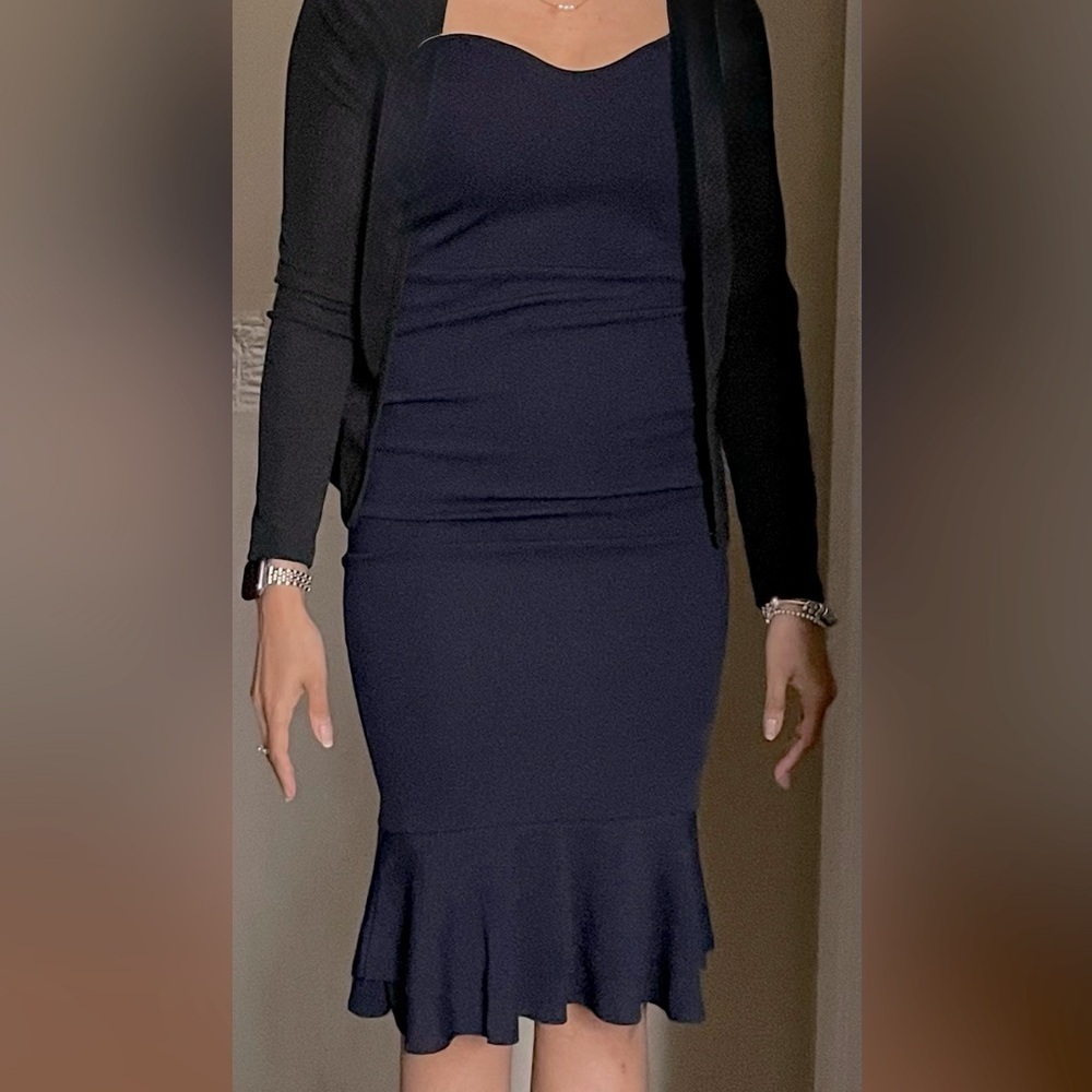 Elegant Navy Blue Spaghetti Strap Dress -  Worn Once